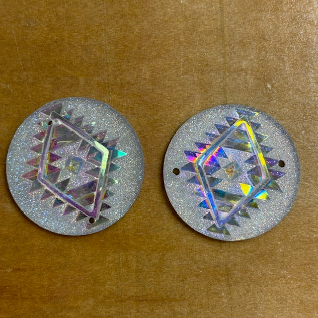 Geometric Circle Cabochons Set of 2